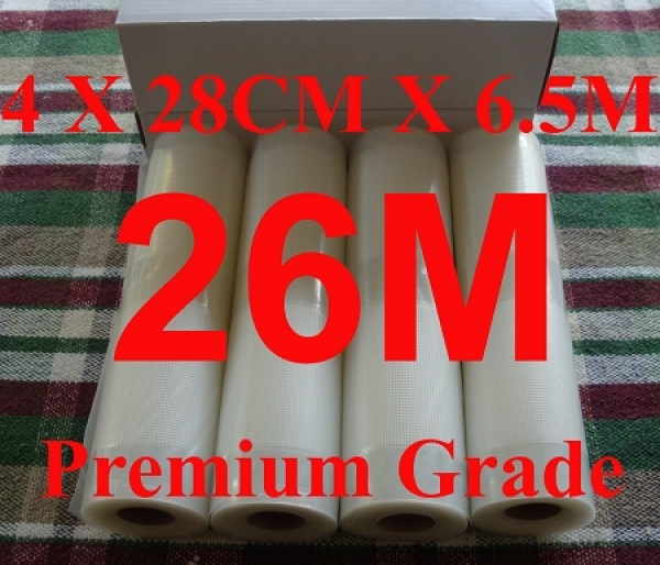 4 Vaccum Rolls x 28CM x 6.5M